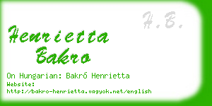 henrietta bakro business card