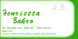 henrietta bakro business card